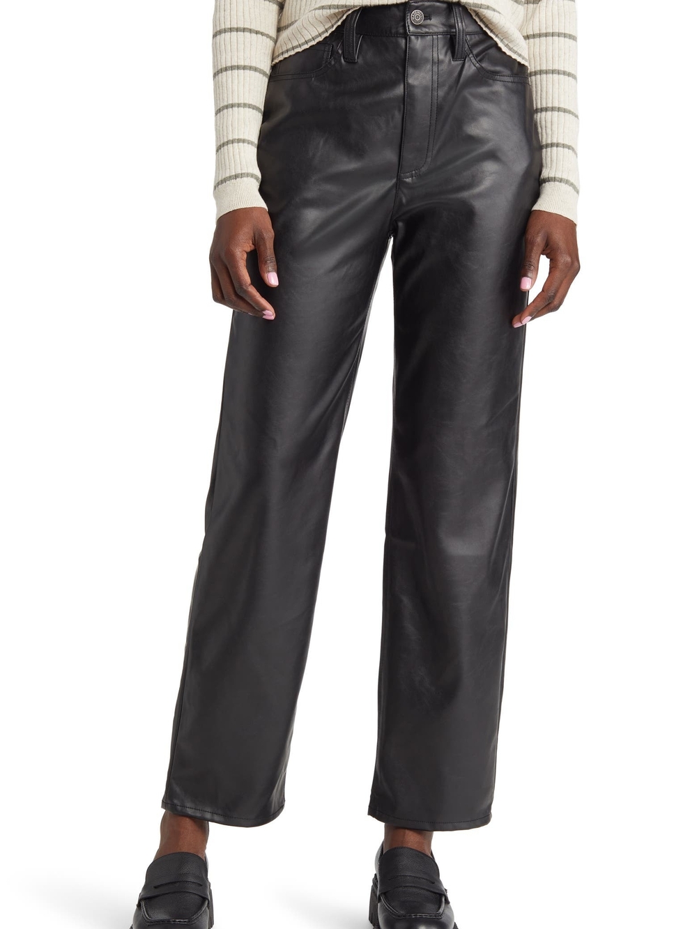Madewell The Perfect High Waist Straight Leg Faux Leather Pants